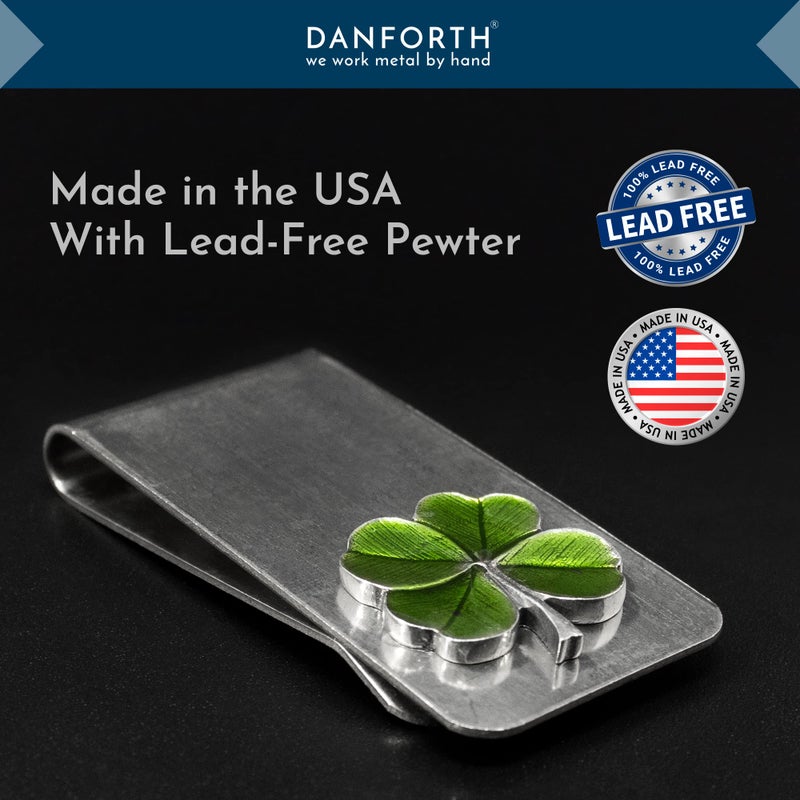DANFORTH Four Leaf Clover Money Clip For Men, Handcrafted Pewter Metal Irish Shamrock Money Clip, 2â€, Made In USA - Image 5